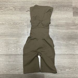 Skims Recycled Nylon Onesie in Oxide